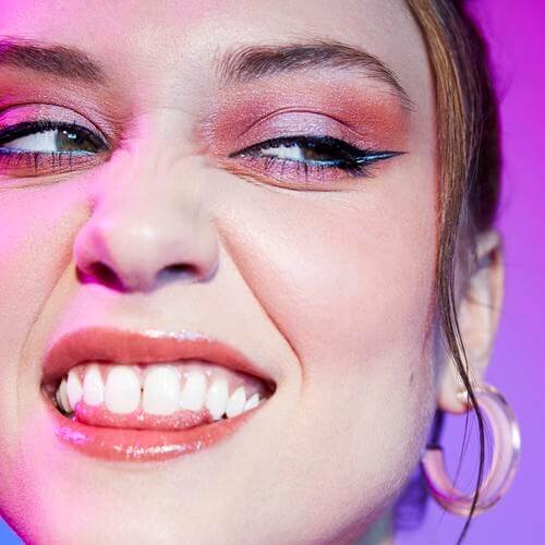 Model with Full Face Makeup