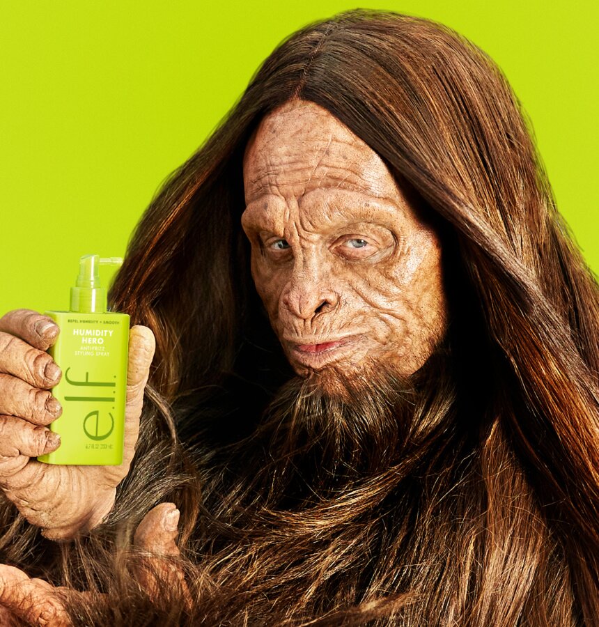Bigfoot used e.l.f Humidity Hero Anti-Frizz Styling Spray