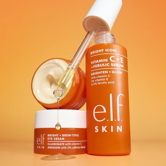 e.l.f. vitamin c + e + ferulic serum and bright + brewtiful eye cream