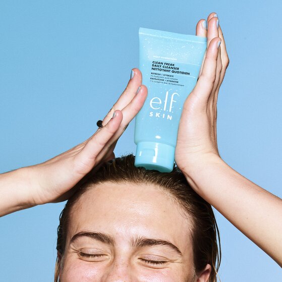 Model Holding Holy Hydration! Clean Freak Daily Cleanser

