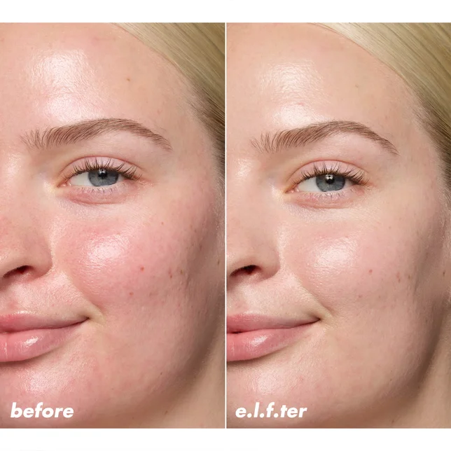 before & e.l.f.ter with Hypochlorous Mist
