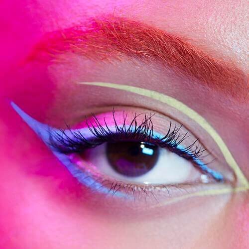 Closeup Application of Eyeliner on Model 