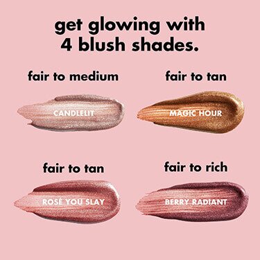 Shade chart for Halo Glow Blush Beauty Wand