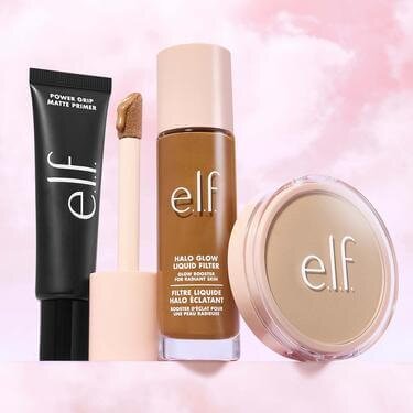 Mattifying Face Primer, Halo Glow Liquid Filter, and Setting Powder