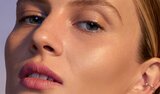 Model Before And After Applying Green Color Corrector Makeup