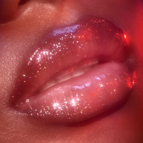 Model Wearing Shimmery Lip Gloss