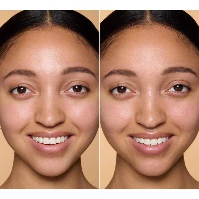 Before and After using the e.l.f. Brew-ti-ful Eye Cream