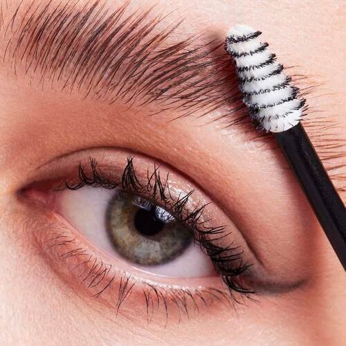 Applying clear brow gel