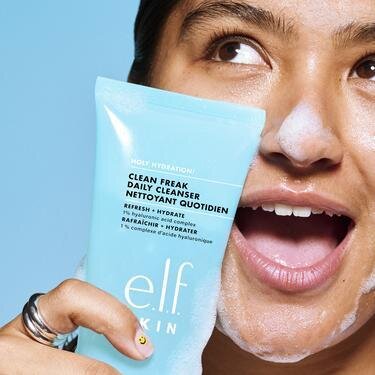 Model Using Hydrating Facial Cleanser