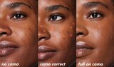 Before and after using e.l.f. orange camo color corrector