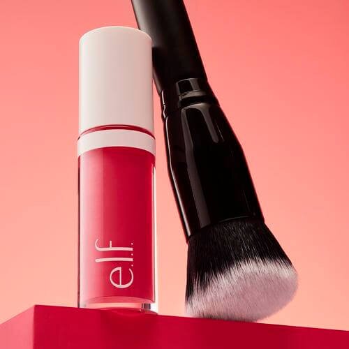 e.l.f. cosmetics camo liquid blush and blush makeup brush