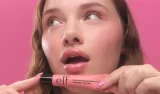 Model Before And After Applying Green Color Corrector Makeup