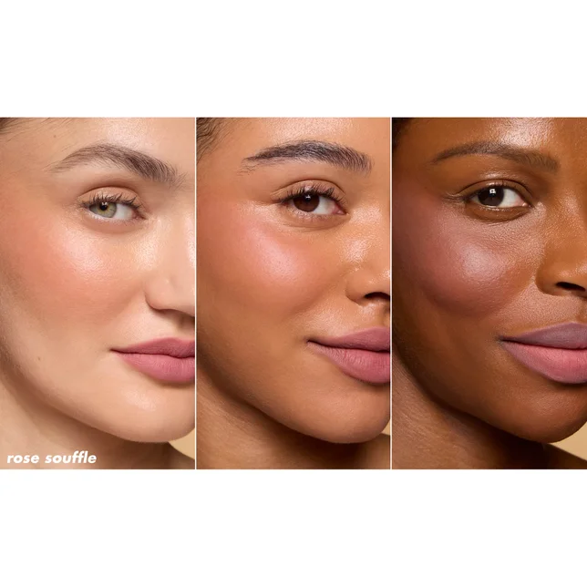 shade "rose souffle" applied to cheek