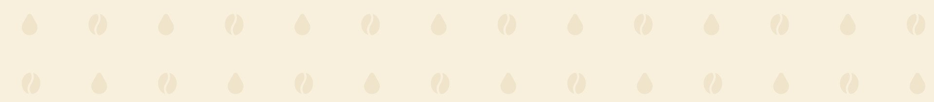 Coffee bean and drip background pattern with SHOP NOW button.