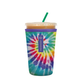 rainbow tie dye javasok iced coffee sleeve