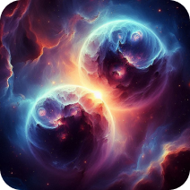 two planets nebulae abstract depiction for b2b business