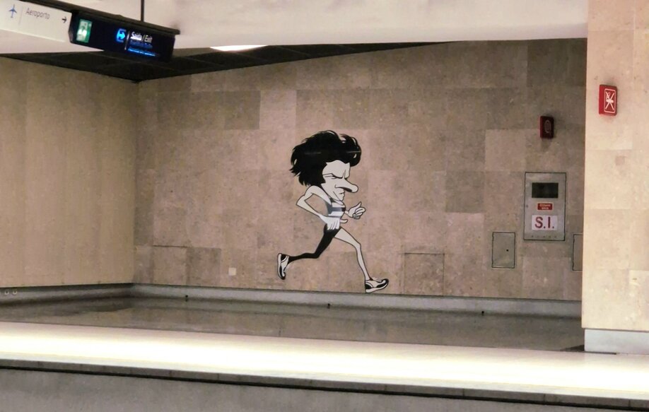 Lisbon Metro Graffiti Running Man