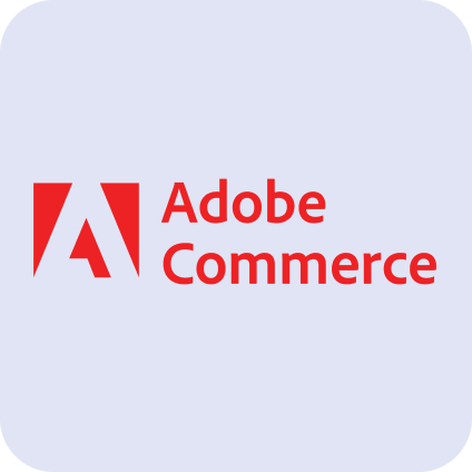 adobe commerce logo with grey background