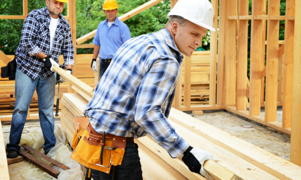 Contractor with lumber