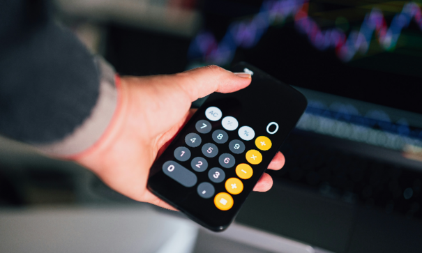 Person using calculator
