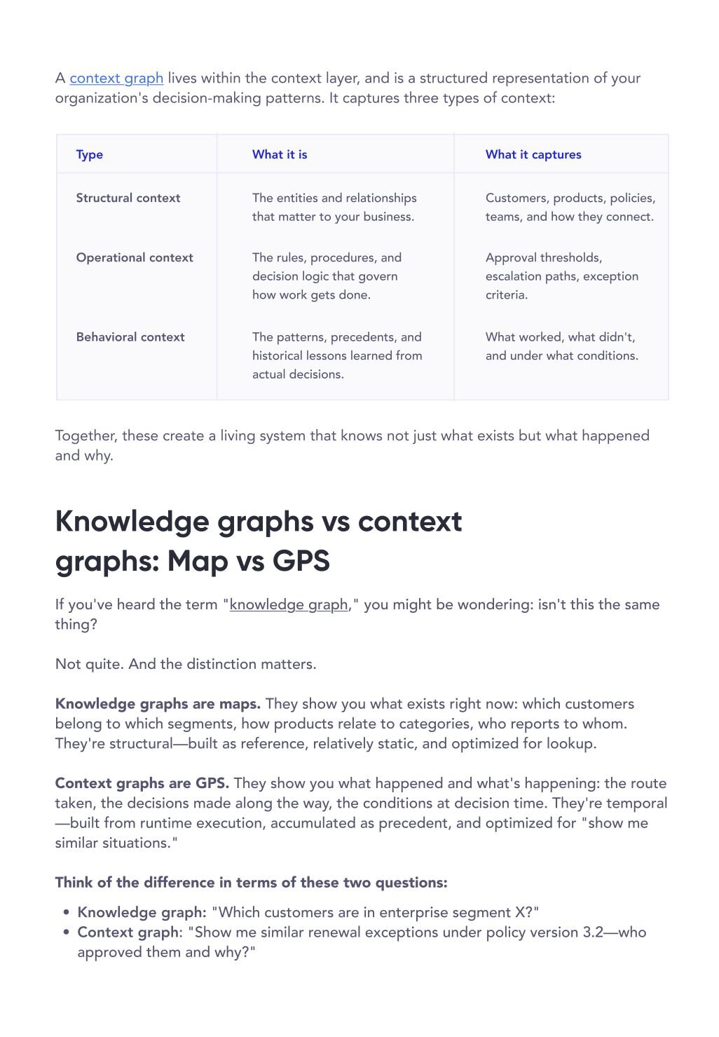 Knowledge Graphs vs. Context Graphs
