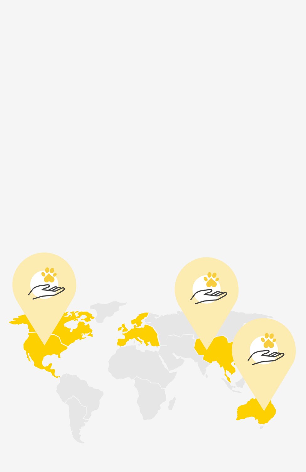 Une carte du monde montrant que Furbo a contribué à sauver 5615 animaux de compagnie