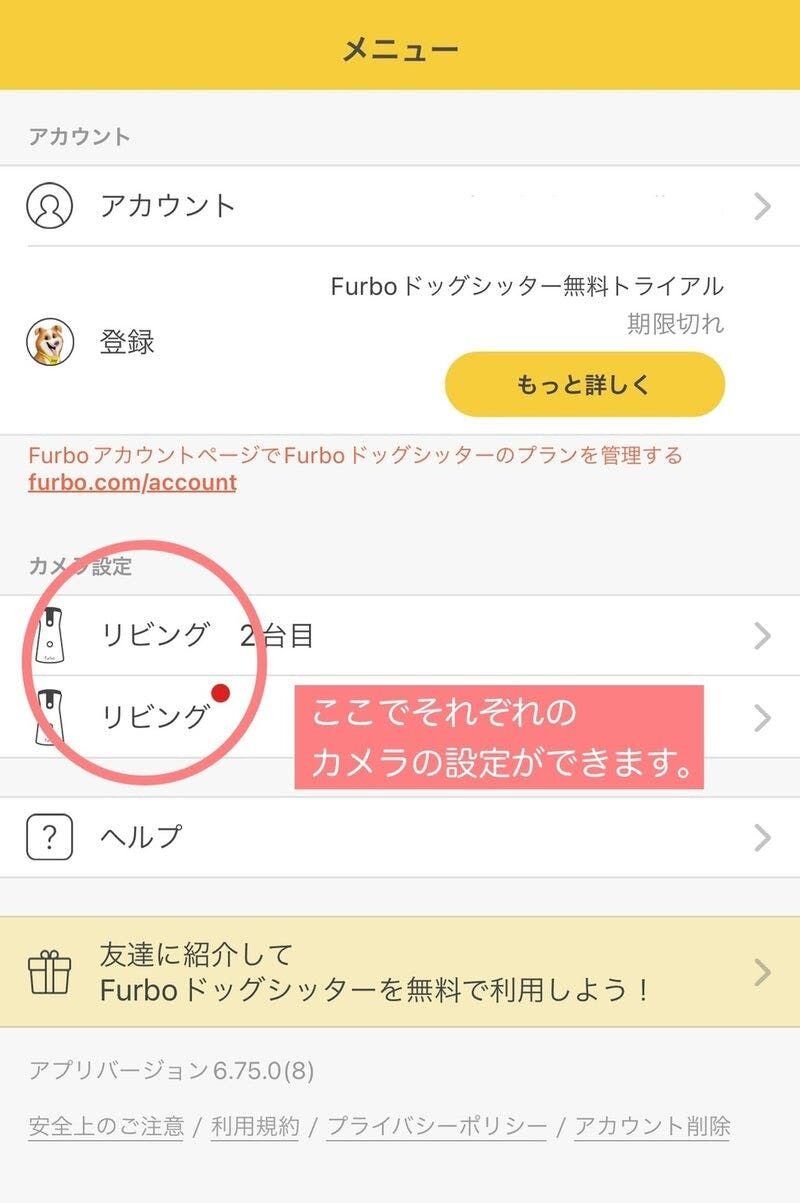 カメラの設定はこんなふうに
