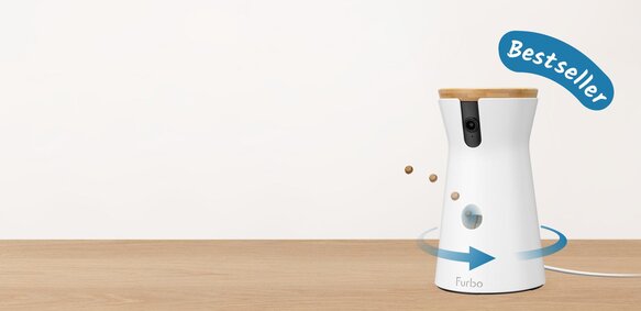 A Furbo 360° Dog Camera with a best-seller badge in the corner