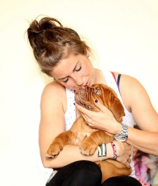 Showing love to the dog