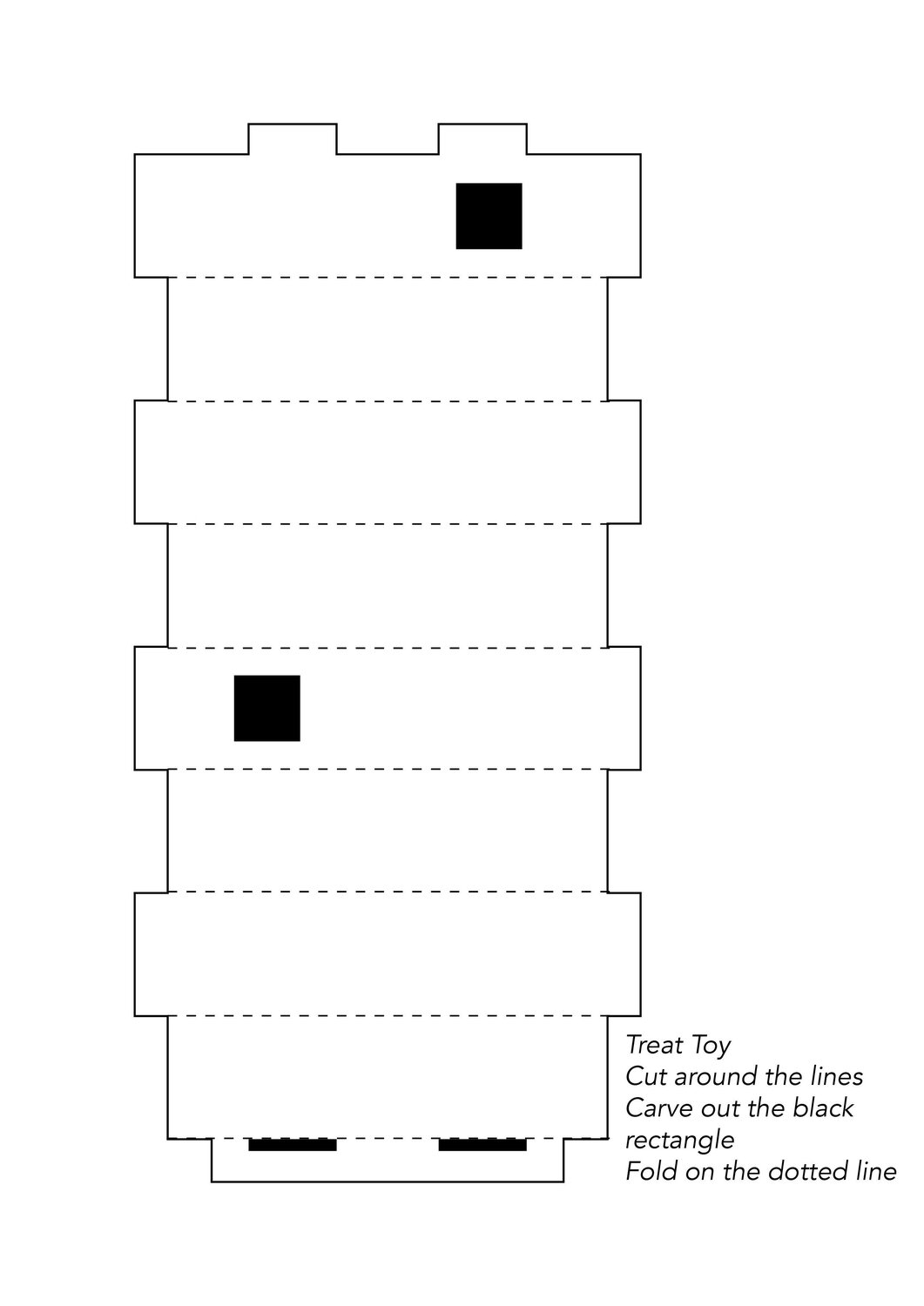 Template to create cardboard planter from Furbo box