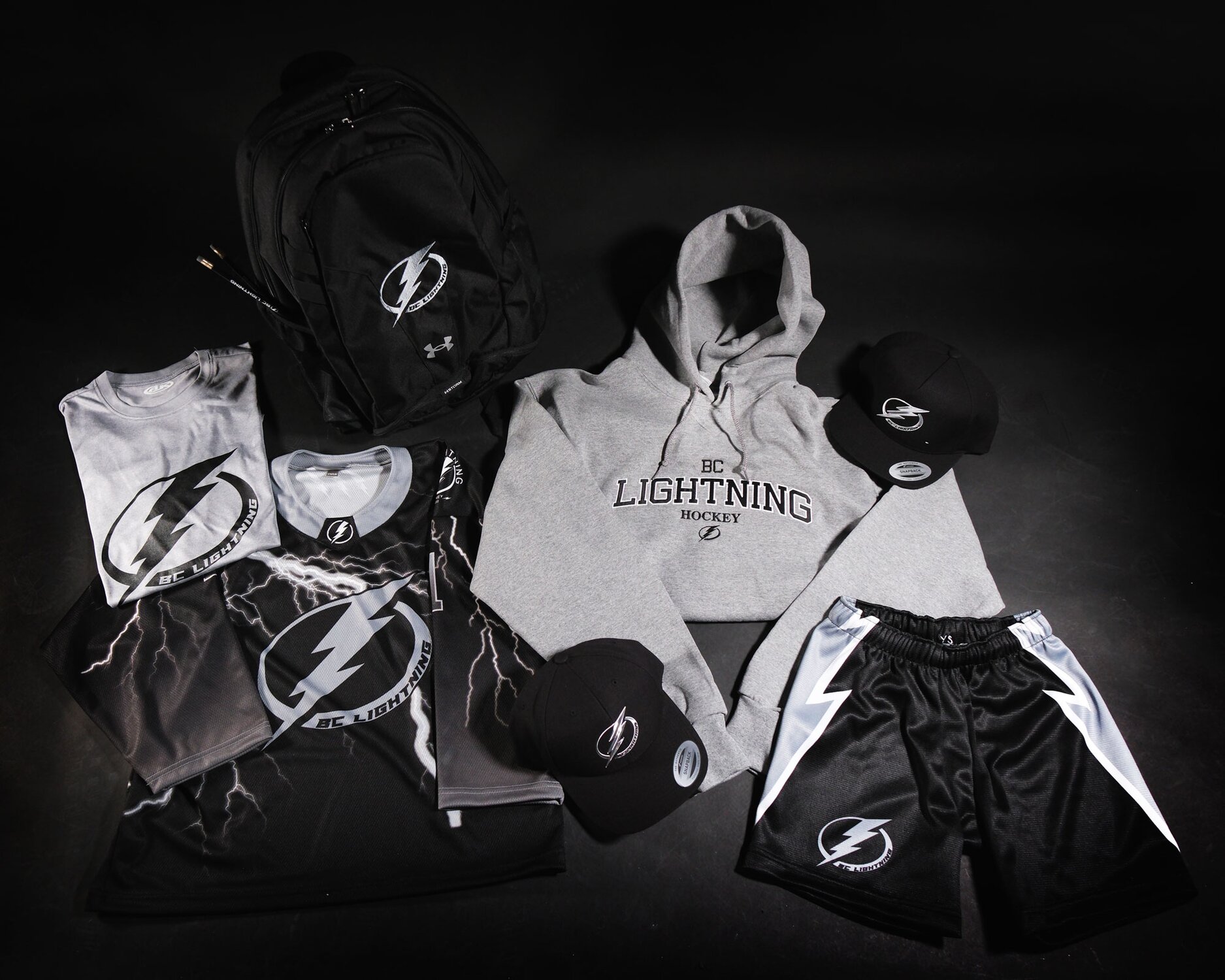 Clothing with customized logos, names, and numbers