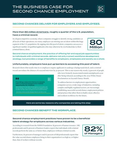 The Business Case for Second Chance Employment