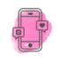 Illustrated icon of a mobile phone