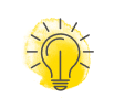 Illustrated icon of a lightbulb