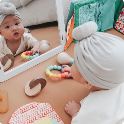 User photo of one year old playing with the Montessori Animal Match Game 