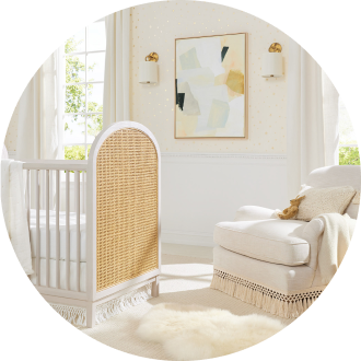 Image of a white and beige nursery furnishing
