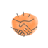 Illustrated icon of hands shaking