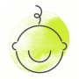 illustrated icon of smiling baby