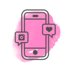 Illustrated icon of a phone