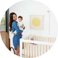 Crib and Nanit baby monitor