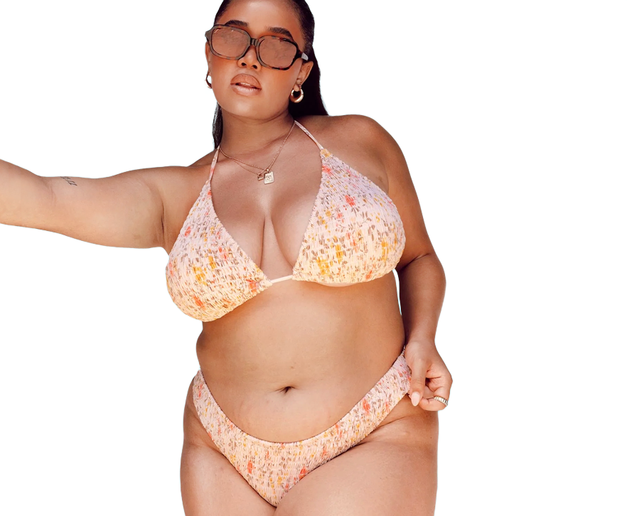 Princess Polly Lower Impact Blanca Bikini Top Curve in Beige 
