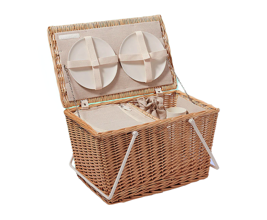 SUNNYLiFE Large Picnic Cooler Basket in Natural
