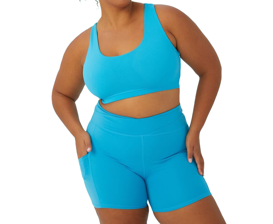 Cotton On BODY Curve Active Strappy Sports Crop in Hawaiian Ocean