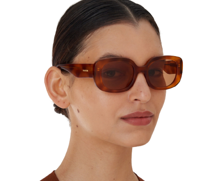 Oroton Haylen Sunglasses in Amber Tort