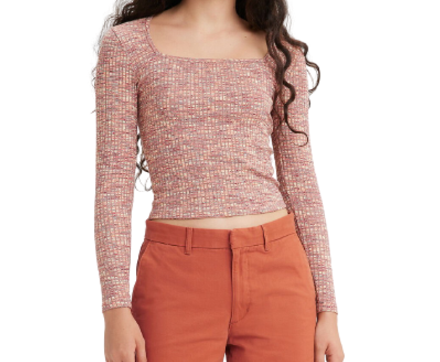 Levis Magnolia Top in Space Dye Earth Red