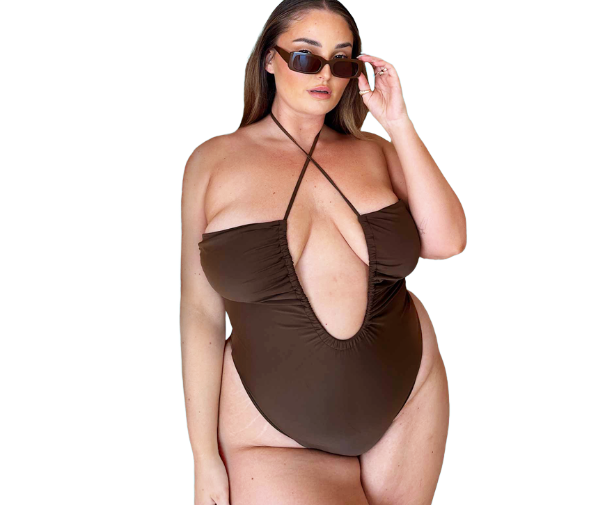 Princess Polly Lower Impact Fern One Piece in Brown 