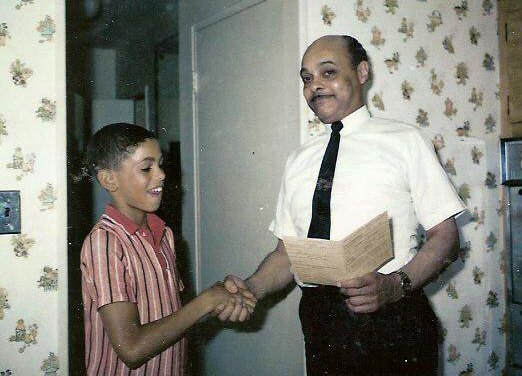 Keith Norris (left) as a child with his grandfather.