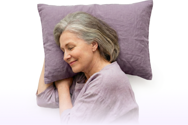 Confident senior woman sleeping peacefully