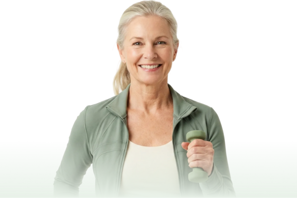 Confident senior woman exercising