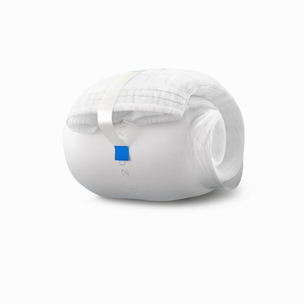 Image showing sticky tab on diaper for easy disposal.